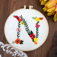 HKM-890131 3D Embroidery DIY Fabric Kit with Cotton Material and 20cm Bamboo Frame