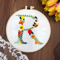 HKM-890131 3D Embroidery DIY Fabric Kit with Cotton Material and 20cm Bamboo Frame