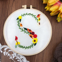 HKM-890131 3D Embroidery DIY Fabric Kit with Cotton Material and 20cm Bamboo Frame