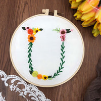 HKM-890131 3D Embroidery DIY Fabric Kit with Cotton Material and 20cm Bamboo Frame