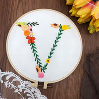 HKM-890131 3D Embroidery DIY Fabric Kit with Cotton Material and 20cm Bamboo Frame