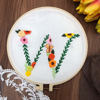 HKM-890131 3D Embroidery DIY Fabric Kit with Cotton Material and 20cm Bamboo Frame