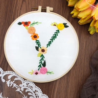 HKM-890131 3D Embroidery DIY Fabric Kit with Cotton Material and 20cm Bamboo Frame