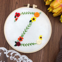 HKM-890131 3D Embroidery DIY Fabric Kit with Cotton Material and 20cm Bamboo Frame