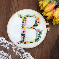 HKM-890131 3D Embroidery DIY Fabric Kit with Cotton Material and 20cm Bamboo Frame