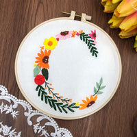 HKM-890131 3D Embroidery DIY Fabric Kit with Cotton Material and 20cm Bamboo Frame