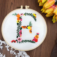 HKM-890131 3D Embroidery DIY Fabric Kit with Cotton Material and 20cm Bamboo Frame