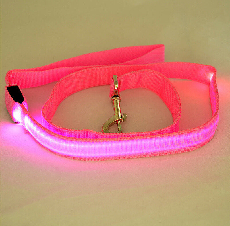 HKM-890131 LED Glowing Pet Leash in Multiple Colors - Rechargeable and Non-Stretchable Design, 120cm Length