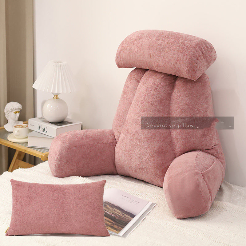 HKM-890131 Large Backrest Cushion for Reading with Waist Pillow in Solid Colors