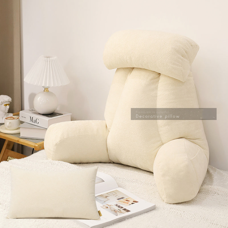 HKM-890131 Large Backrest Cushion for Reading with Waist Pillow in Solid Colors