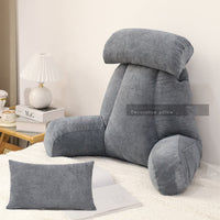HKM-890131 Large Backrest Cushion for Reading with Waist Pillow in Solid Colors