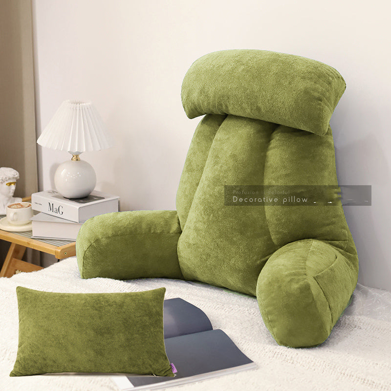 HKM-890131 Large Backrest Cushion for Reading with Waist Pillow in Solid Colors