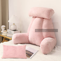 HKM-890131 Large Backrest Cushion for Reading with Waist Pillow in Solid Colors