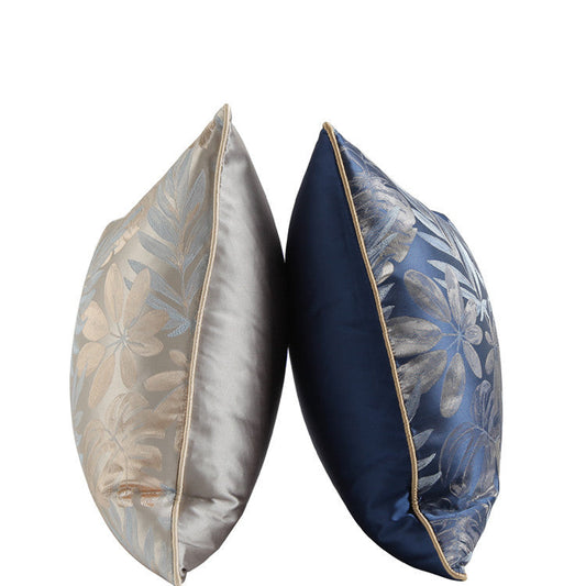 HKM-890259 Modern Square Pillowcase with Plant Floral Design - Available in Multiple Colors and Sizes