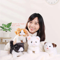 HKM-890387 Interactive Electric Walking Plush Cat Toy for Kids - Lifelike Sounds and Moves, Soft Plush Doll