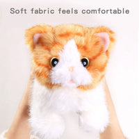 HKM-890387 Interactive Electric Walking Plush Cat Toy for Kids - Lifelike Sounds and Moves, Soft Plush Doll