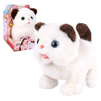 HKM-890387 Interactive Electric Walking Plush Cat Toy for Kids - Lifelike Sounds and Moves, Soft Plush Doll