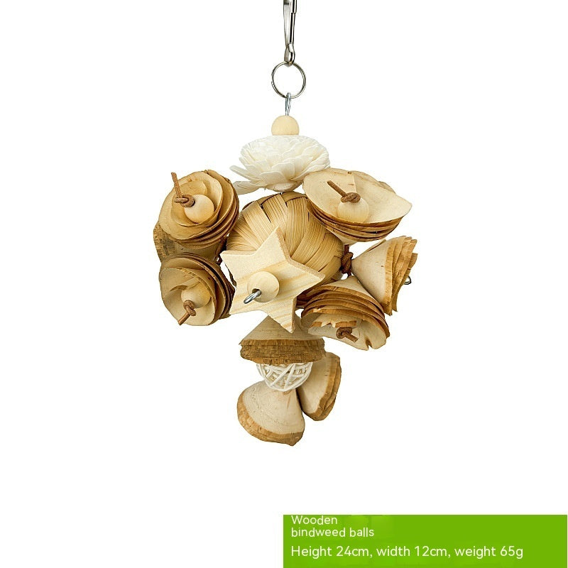 HKM-890387 Natural Grass Ball Chewing Toy for Parrots - Ideal for Molar Grinding and Stress Relief