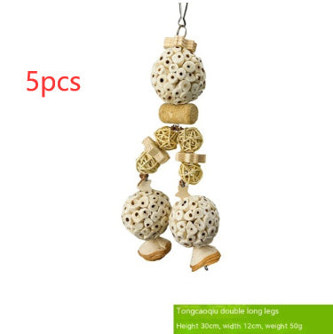 HKM-890387 Natural Grass Ball Chewing Toy for Parrots - Ideal for Molar Grinding and Stress Relief