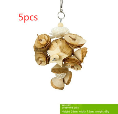 HKM-890387 Natural Grass Ball Chewing Toy for Parrots - Ideal for Molar Grinding and Stress Relief