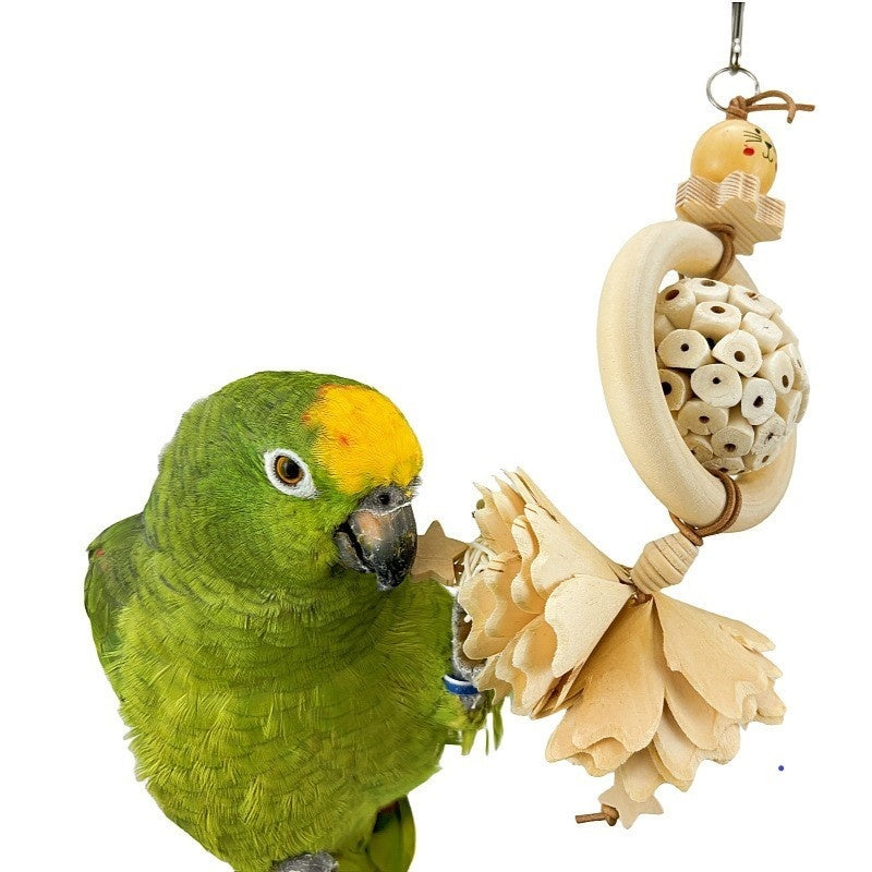 HKM-890387 Natural Grass Ball Chewing Toy for Parrots - Ideal for Molar Grinding and Stress Relief