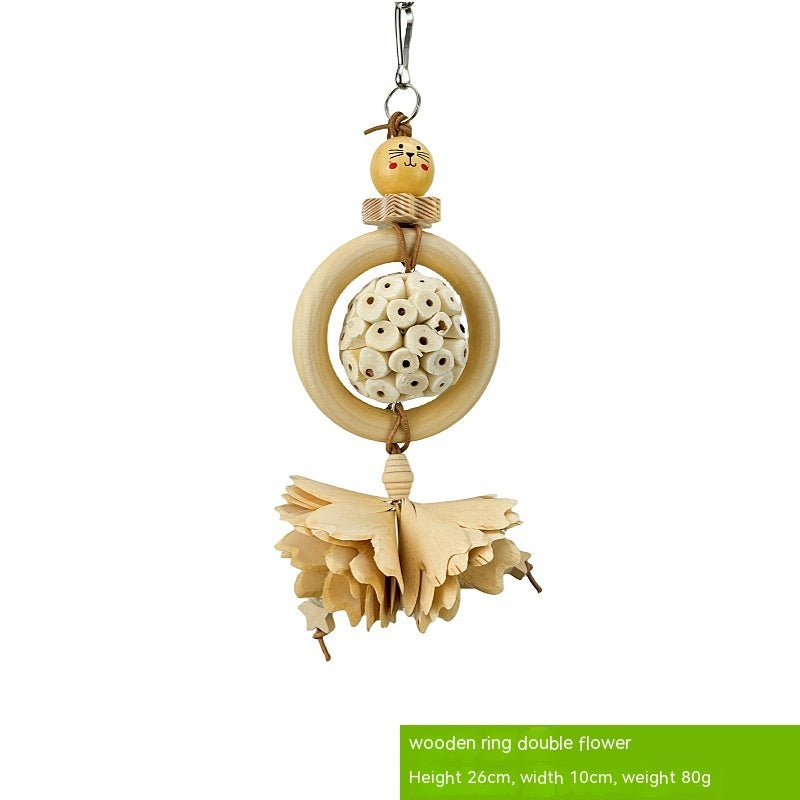 HKM-890387 Natural Grass Ball Chewing Toy for Parrots - Ideal for Molar Grinding and Stress Relief