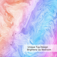 HKM-890451 Rainbow Glitter Ombre 3-Piece Duvet Cover Set in Chic Purple, Blue, and Green Pastel with Pillow Shams - Soft Microfiber Design