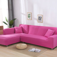 HKM-890515 L-Shaped Sofa Cover in Solid Color with High Elasticity - All-Inclusive Protection