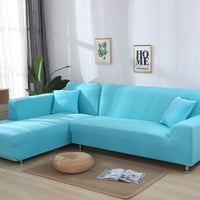 HKM-890515 L-Shaped Sofa Cover in Solid Color with High Elasticity - All-Inclusive Protection