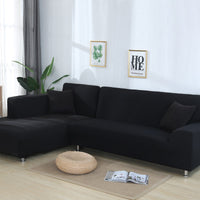 HKM-890515 L-Shaped Sofa Cover in Solid Color with High Elasticity - All-Inclusive Protection
