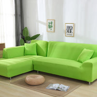 HKM-890515 L-Shaped Sofa Cover in Solid Color with High Elasticity - All-Inclusive Protection