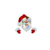 HKM-890579 Santa Claus and Elk Christmas Fence Sign Decoration for Outdoor Garden Yard Decor, Red and White, 30.88 x 25cm