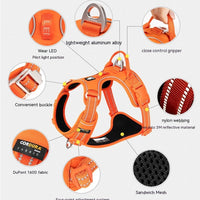 HKM-890643 Reflective Dog Harness with Hand Holding Rope - Adjustable Sizes for Small to XL Dogs