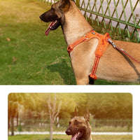 HKM-890643 Reflective Dog Harness with Hand Holding Rope - Adjustable Sizes for Small to XL Dogs