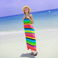 HKM-890707 Extra Large Microfiber Lightweight Beach Towel - Quick Dry Multicolor Rainbow Design, 150x70cm