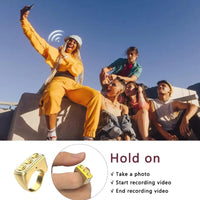 HKM-890963 Diamond Smart Ring with Bluetooth Control and Rechargeable Case