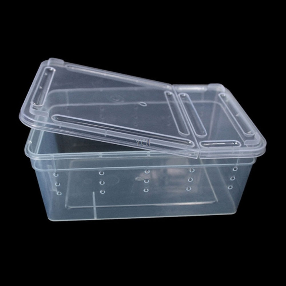 HKM-890963 Transparent Plastic Reptile Feeding Box for Transportation and Breeding