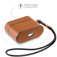 HKM-891027 Wireless Bluetooth Headset Leather Case with Charging Box for Compatible iPhone Models - Black, Dark Blue, Brown, Gray, Green