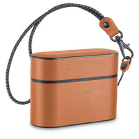 HKM-891027 Wireless Bluetooth Headset Leather Case with Charging Box for Compatible iPhone Models - Black, Dark Blue, Brown, Gray, Green