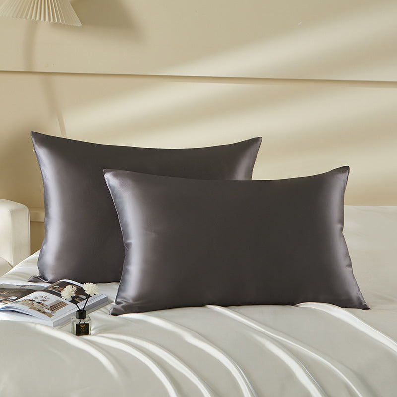KTX-891091 Silk Pillowcase with Zipper and Envelope Closure Options in Dark Blue, Multiple Sizes Available
