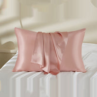 HKM-891091 Silk Pillowcase with Zipper and Envelope Closure Options in Dark Blue, Multiple Sizes Available
