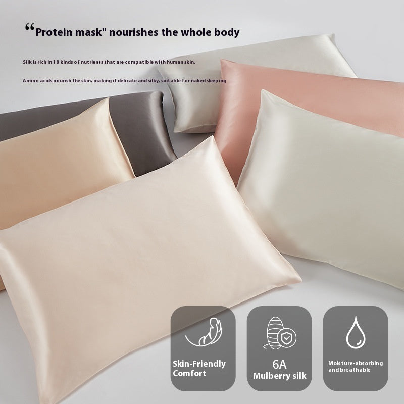 KTX-891091 Silk Pillowcase with Zipper and Envelope Closure Options in Dark Blue, Multiple Sizes Available