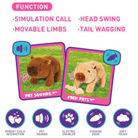 HKM-891091 Walking and Barking Capybara Stuffed Animal with Pretend Play Accessories for Kids