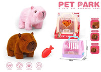 HKM-891091 Walking and Barking Capybara Stuffed Animal with Pretend Play Accessories for Kids