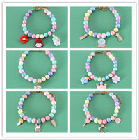 HKM-891155 Colorful Pearl Dream Moon Headdress and Meteor Rabbit Collar with Necklace and Bracelet - Seasonal Accessory for Pets