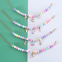 HKM-891155 Colorful Pearl Dream Moon Headdress and Meteor Rabbit Collar with Necklace and Bracelet - Seasonal Accessory for Pets