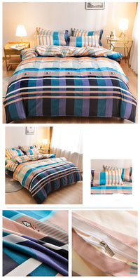 HKM-891283 Elegant Floral Themed 4-Piece Bedding Set - Twill Fabric with Reactive Print