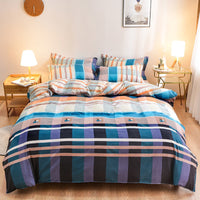 HKM-891283 Elegant Floral Themed 4-Piece Bedding Set - Twill Fabric with Reactive Print