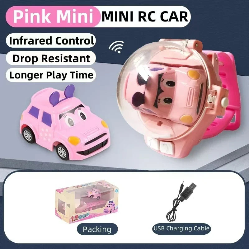 HKM-891283 Mini Watch Remote Control Car for Kids - USB Charging, Indoor/Outdoor Fun, Multi-Function Toy