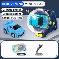 HKM-891283 Mini Watch Remote Control Car for Kids - USB Charging, Indoor/Outdoor Fun, Multi-Function Toy